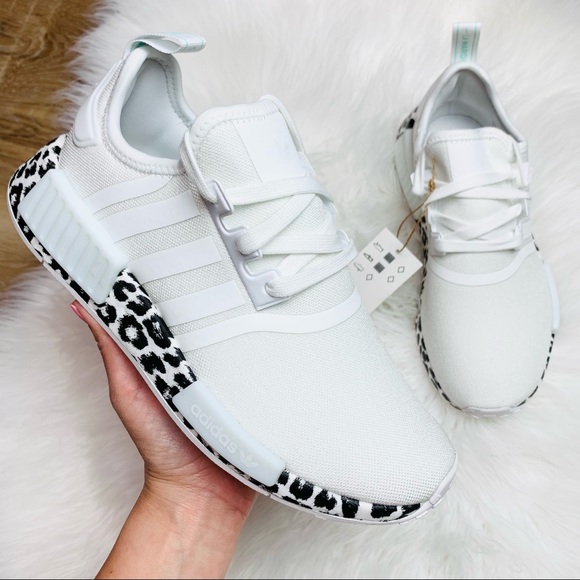 Adidas NMD R1 White Black Leopard Women's Shoes - Picture 2 of 6